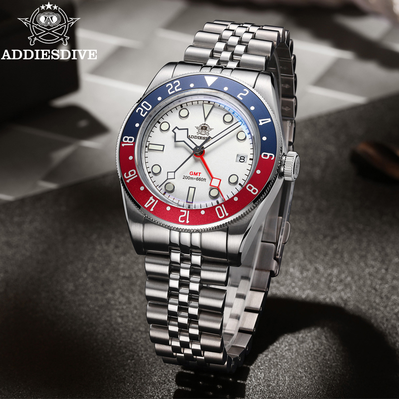 ADDIESDIVE 39mm Men's Quartz W - огляд і ціна Gmt Dual Timezone Watch