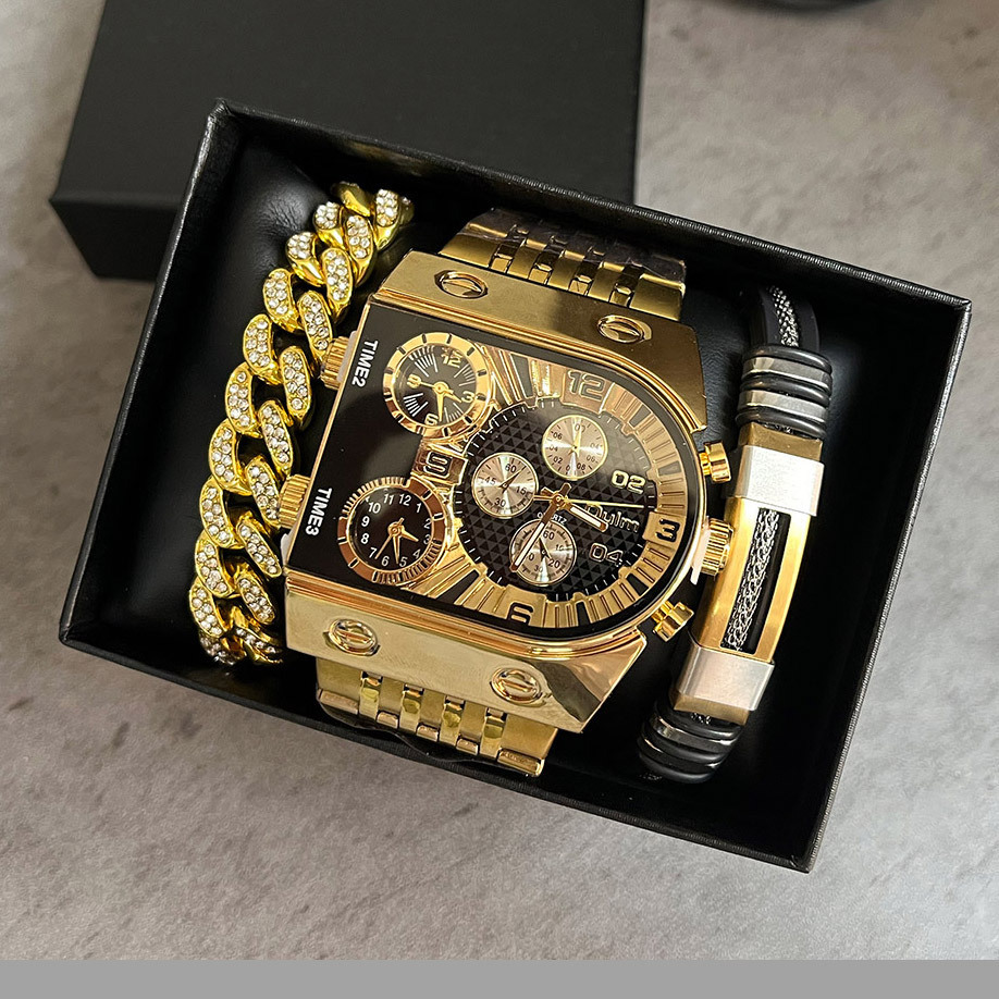 Men's luxury rectangular gold  - огляд і ціна Luxury Watch Face