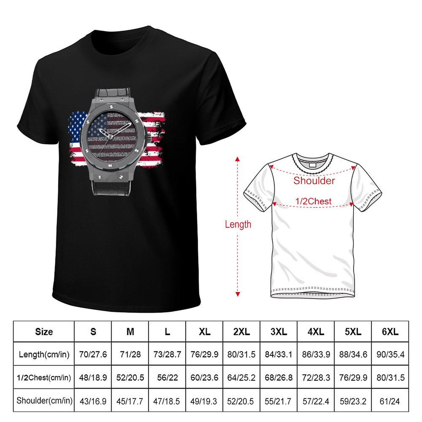LUXURY WATCH DRAWING T-Shirt H - огляд і ціна Luxury Watch Drawing