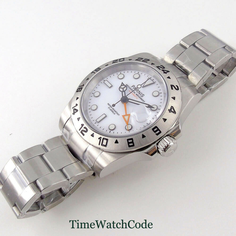 Parnis 40mm Sapphire Glass Aut - огляд і ціна Gmt Dual Timezone Watch