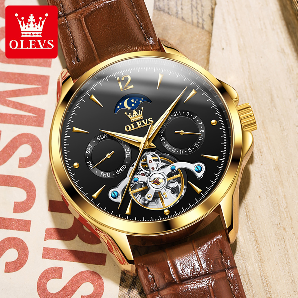 OLEVS 6663 Mens Watch Original - огляд і ціна Tourbillon Movement Watch