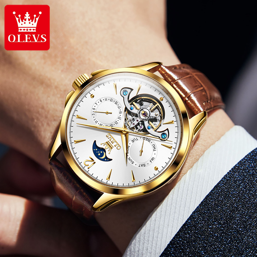 OLEVS 6663 Mens Watch Original - огляд і ціна Tourbillon Movement Watch