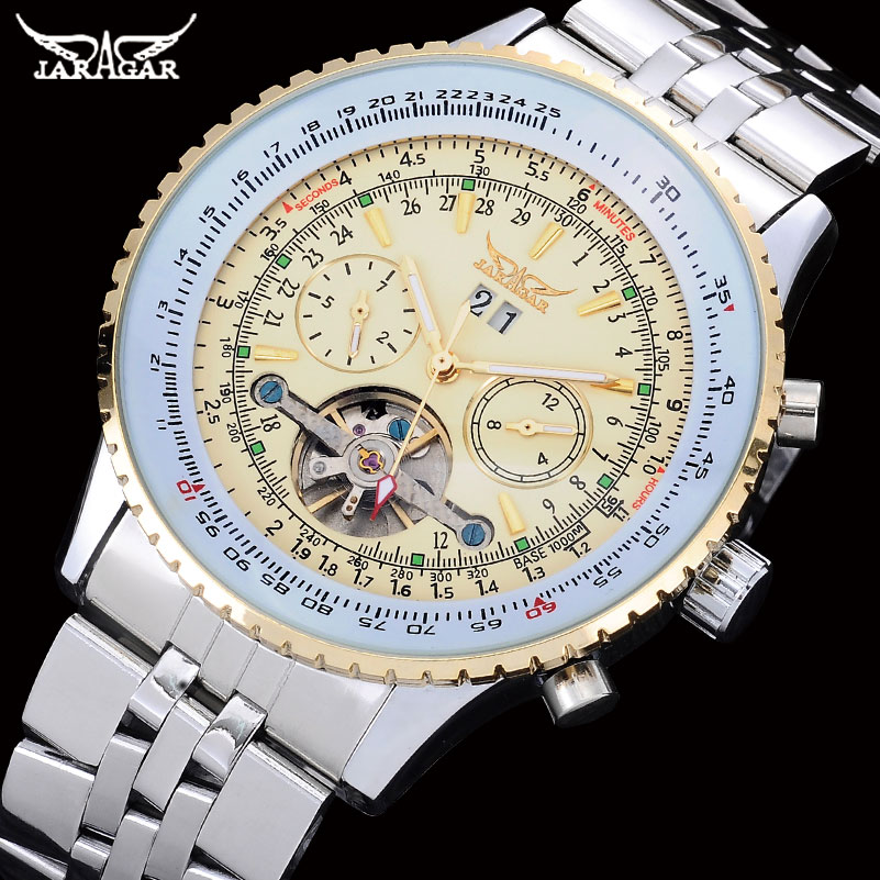 JARAGAR Mens Watches Luxury St - огляд і ціна Tourbillon Movement Watch