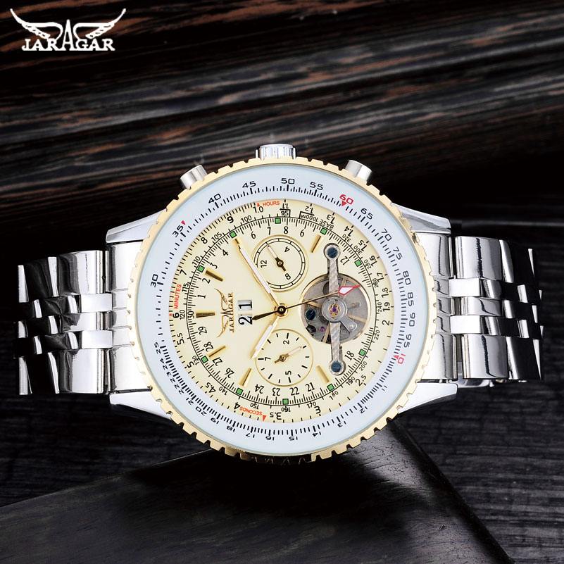 JARAGAR Mens Watches Luxury St - огляд і ціна Tourbillon Movement Watch