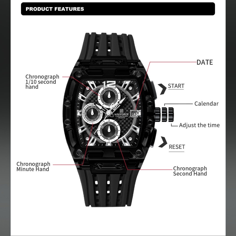 NAVIFORCE Man's Watch 5ATM Wat - огляд і ціна Luxury Watch Strap
