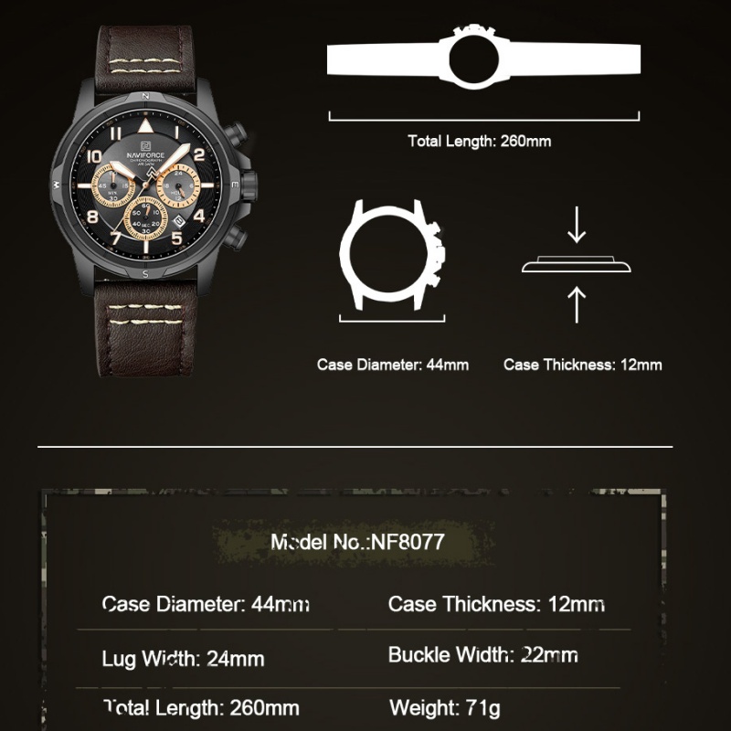 NAVIFORCE Fashion Quartz Chron - огляд і ціна Field Watch Military
