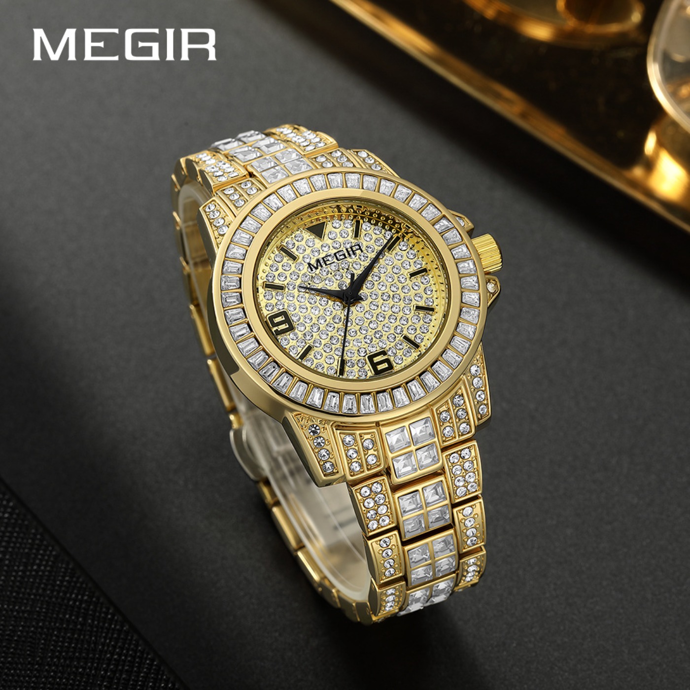 MEGIR Luxury Diamond Watches U - огляд і ціна Luxury Watch Strap