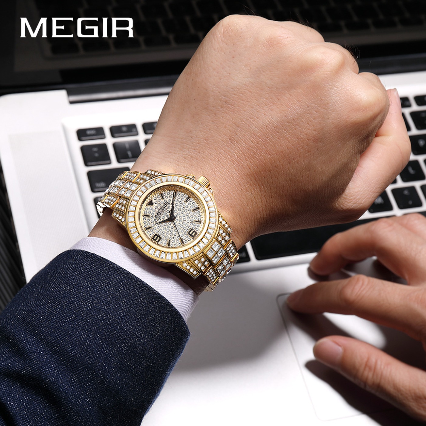 MEGIR Luxury Diamond Watches U - огляд і ціна Luxury Watch Strap