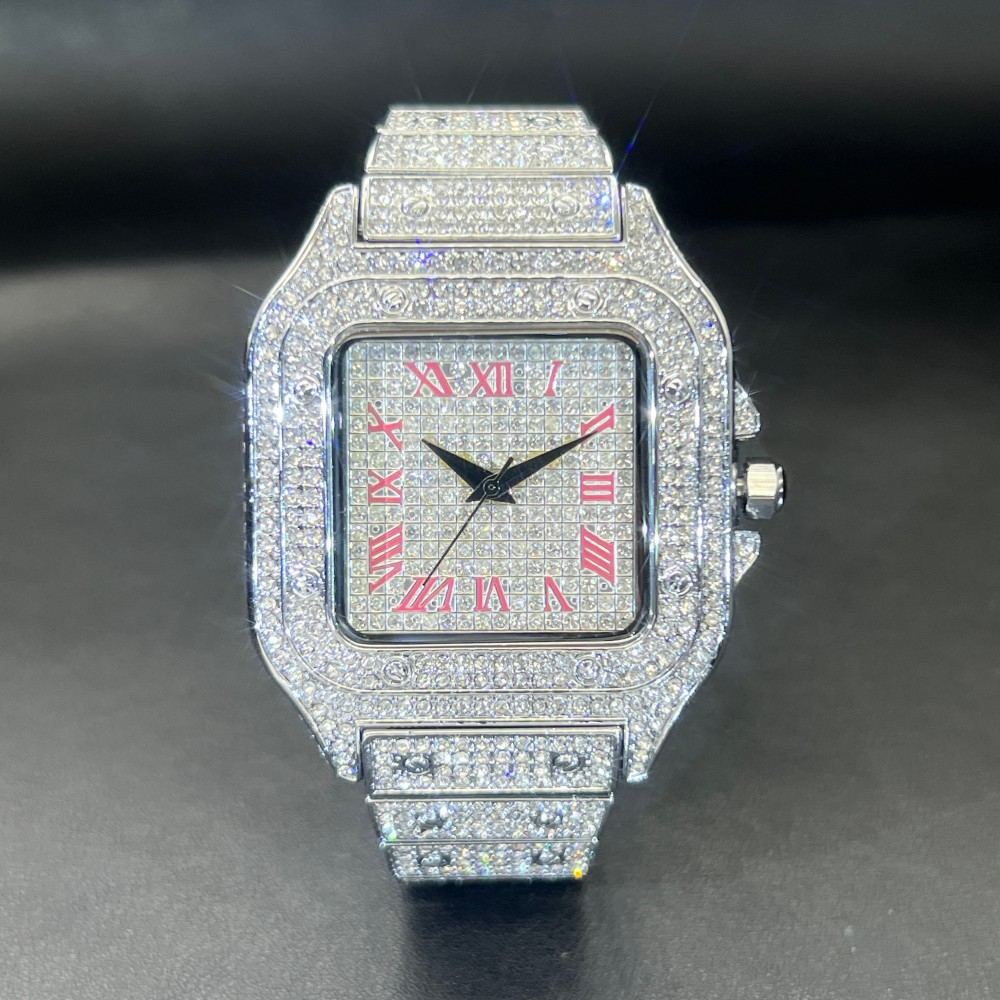 MISSFOX Iced Out Men Watch Squ - огляд і ціна Luxury Watch Face