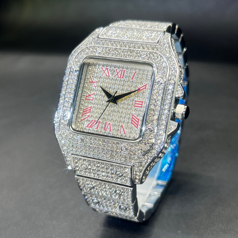 MISSFOX Iced Out Men Watch Squ - огляд і ціна Luxury Watch Face