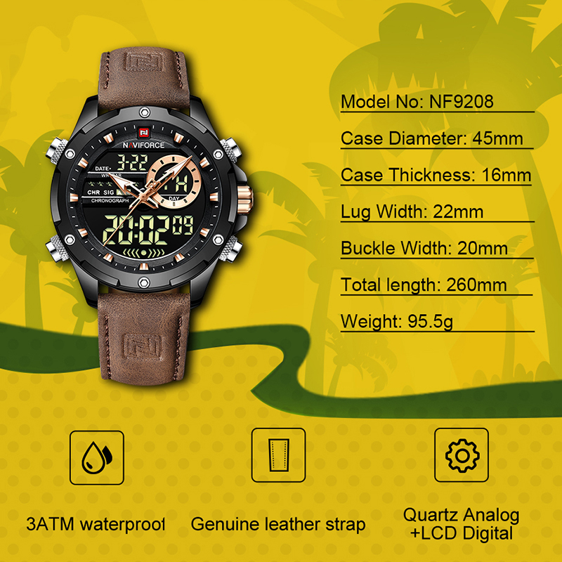 New NAVIFORCE Men Watches Quar - огляд і ціна Field Watch Military