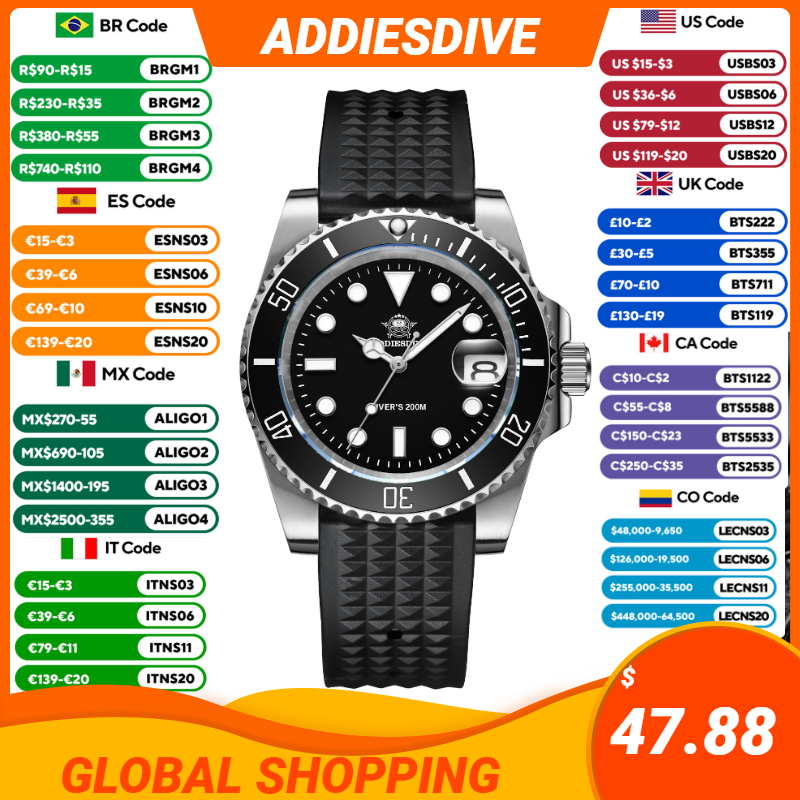 ADDIESDIVE Luxury Stainless St - огляд і ціна Luxury Watch Drawing