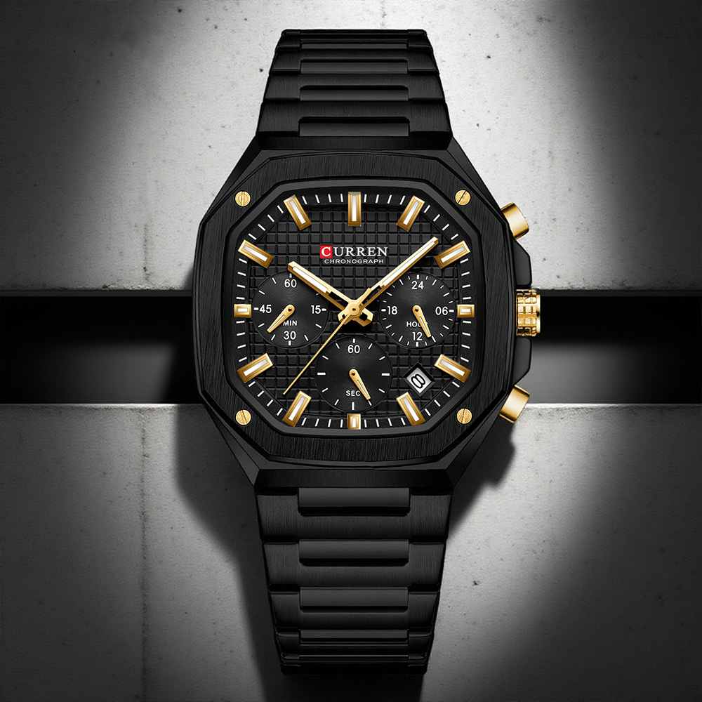 CURREN Luxury Square Chrono Wa - огляд і ціна Luxury Watch Design