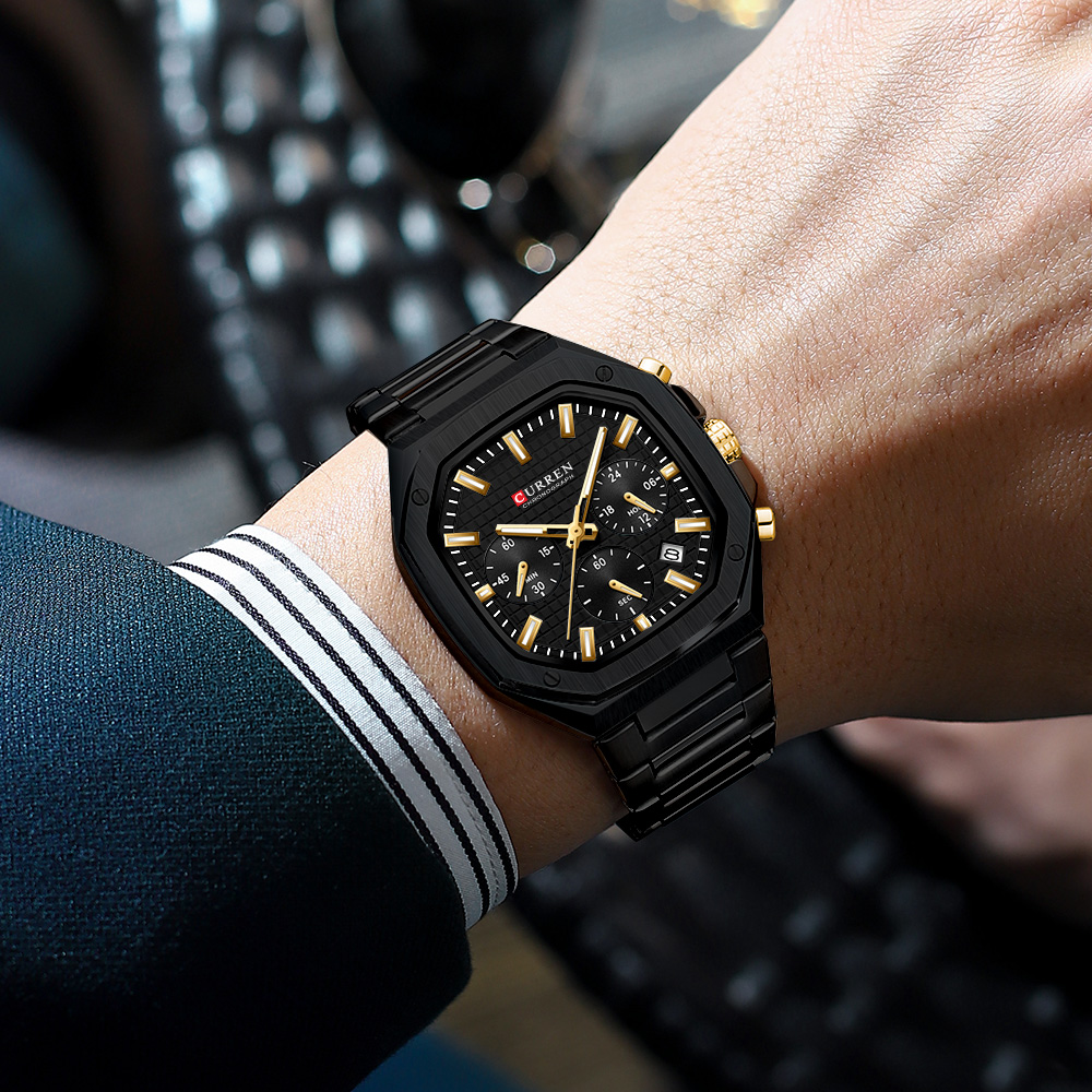 CURREN Luxury Square Chrono Wa - огляд і ціна Luxury Watch Design